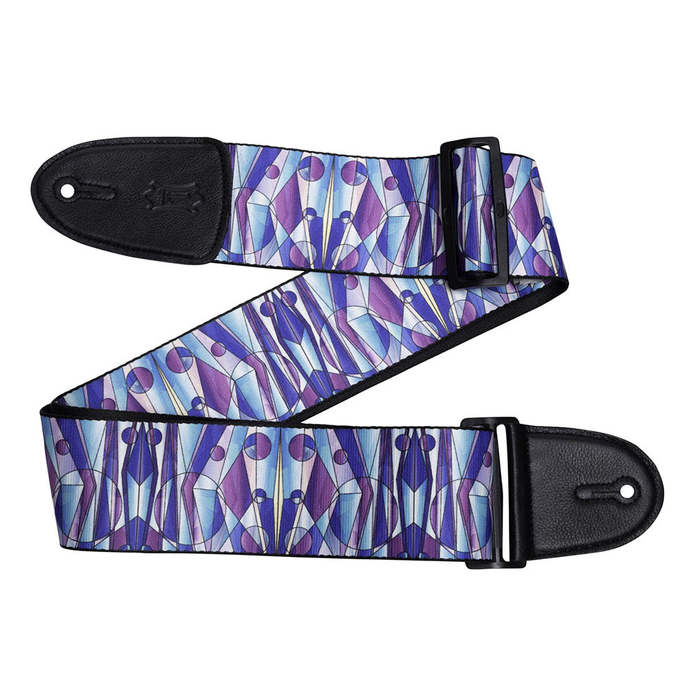 Levys Stained Glass Guitar Strap, Kaleidoscope Purple