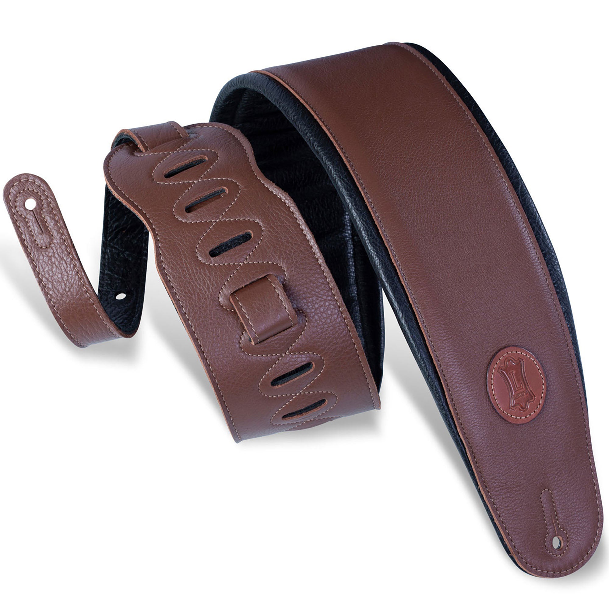 Smooth Woody Strap for bass and guitar in leather