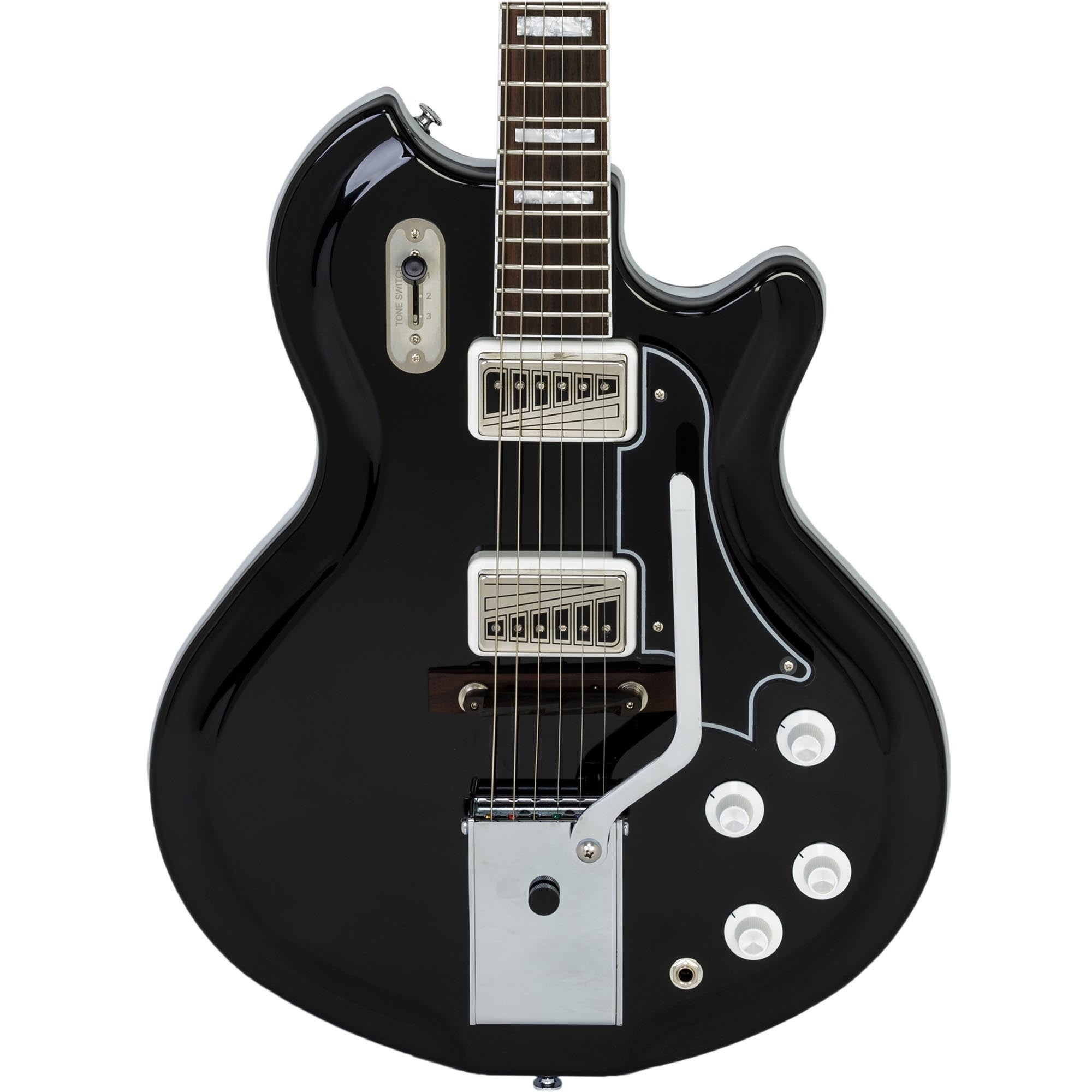 Supro Americana Series Coronado II Vibrato Guitar - Jet Black