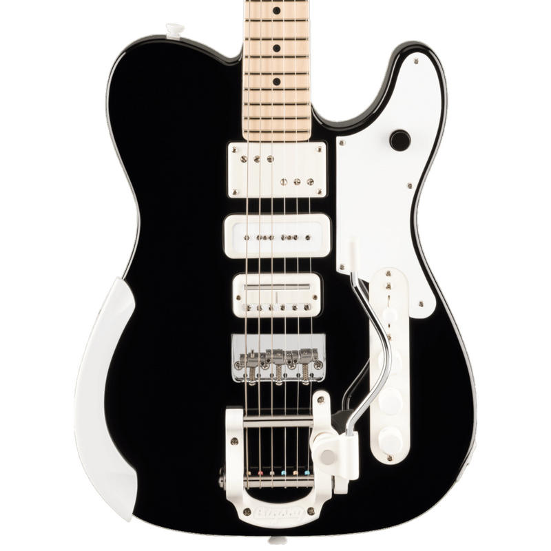 Fender Jack White Triplecaster Chambered Electric Guitar, Maple Fingerboard, Black