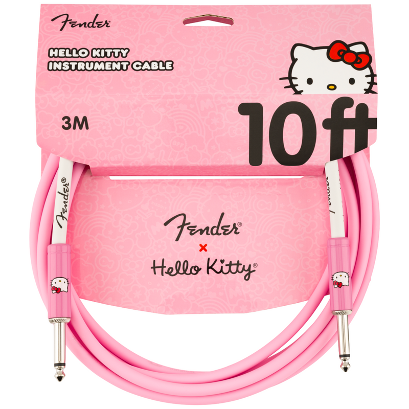 Fender Original 10' Instrument Cable, Hello Kitty, Pink