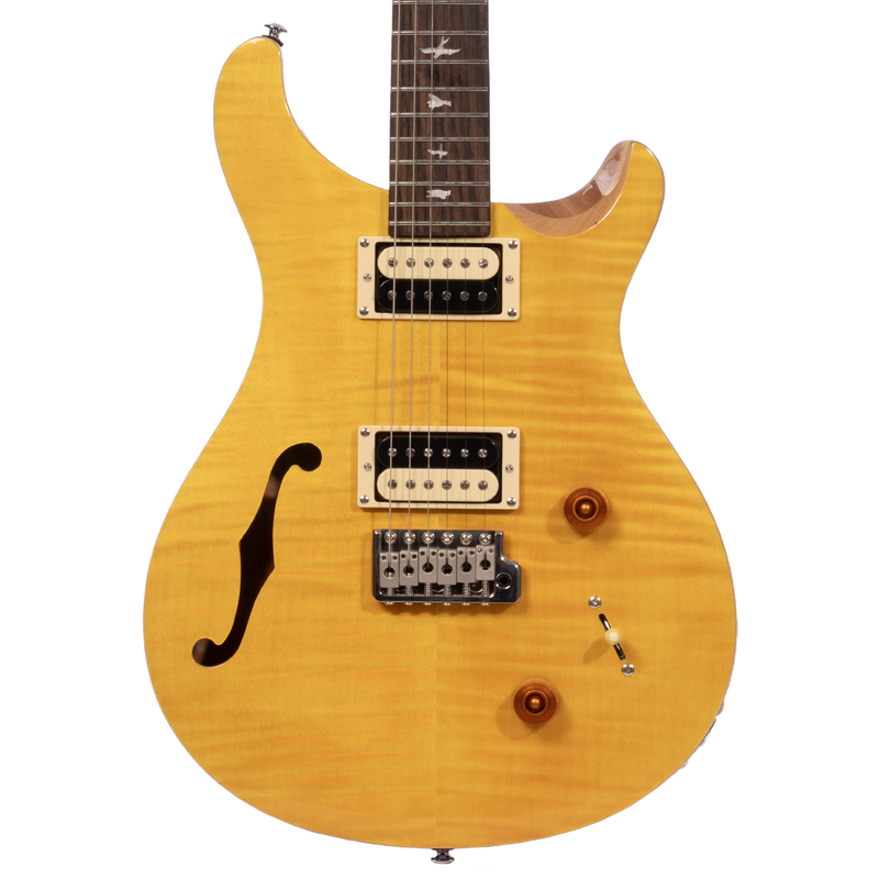 PRS SE Custom 22 Semi-Hollow Electric Guitar, Santana Yellow