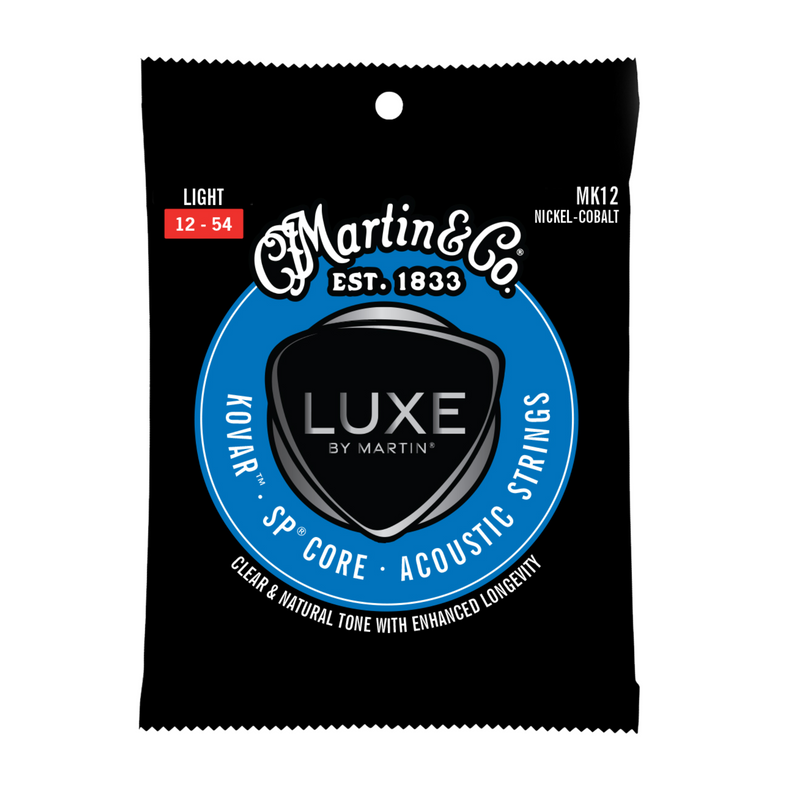 Martin Luxe Kovar Nickel-Cobalt Acoustic Guitar Strings, Light Gauge, 12-54