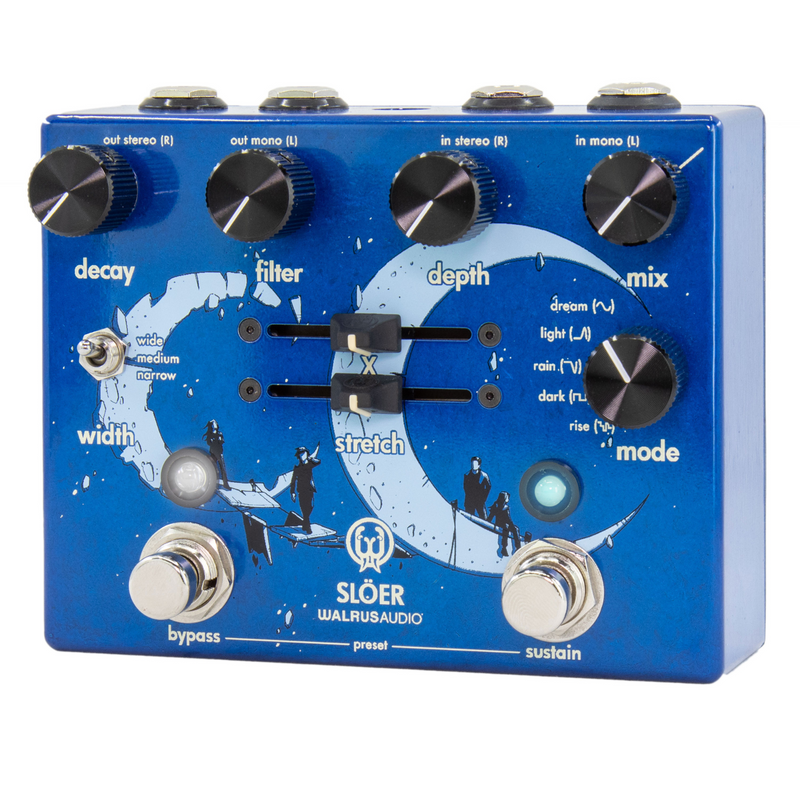 Walrus Audio Sloer Stereo Ambient Reverb Effect Pedal, Blue