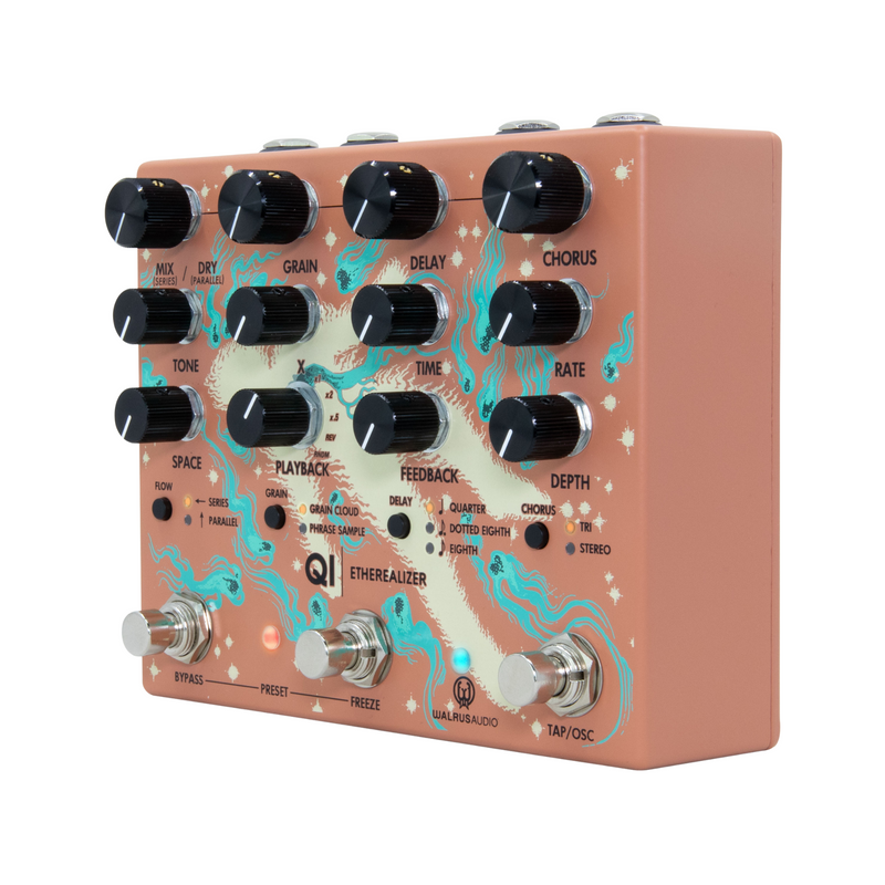 Walrus Audio Qi Etherealizer Stereo Multi Effect Pedal, Terracotta