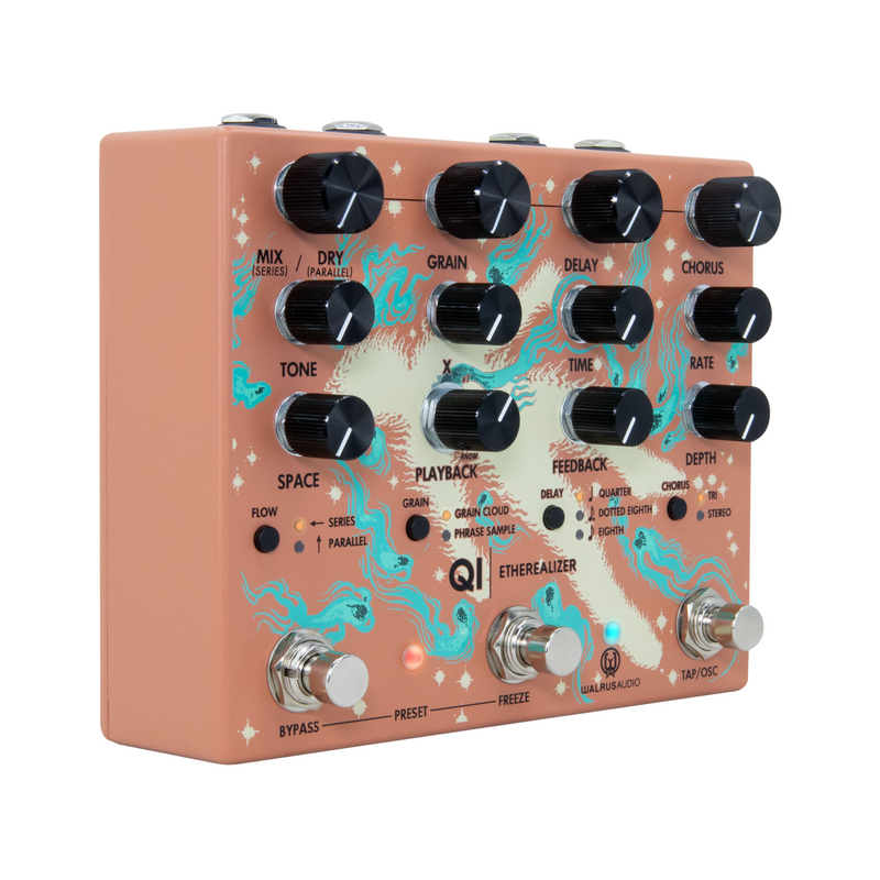 Walrus Audio Qi Etherealizer Stereo Multi Effect Pedal, Terracotta