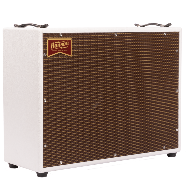 Benson Amps Bellringer 2x12 Combo Guitar Amplifier, White/Oxblood