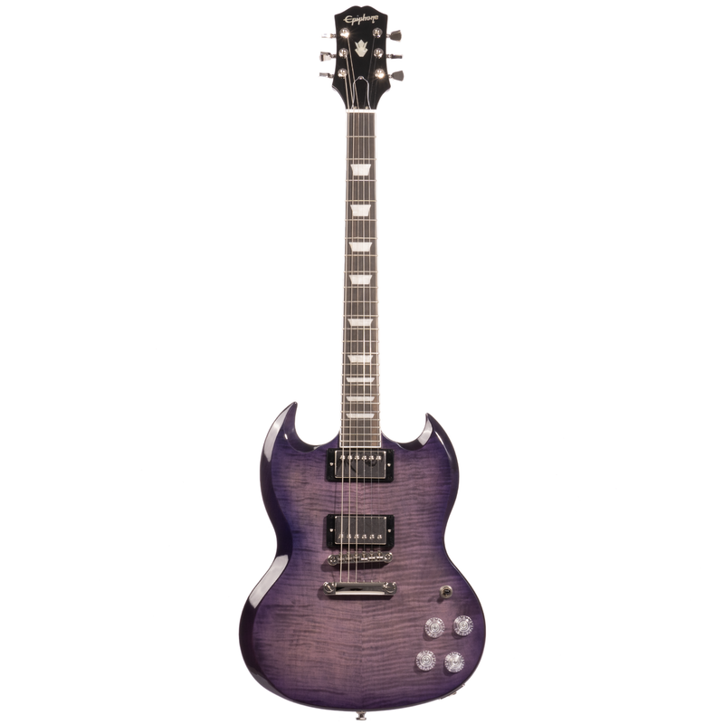 Epiphone SG Modern Figured Electric Guitar, Purple Burst w/Premium Gig Bag