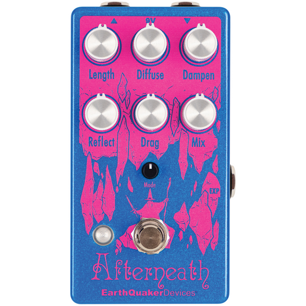 EarthQuaker Devices Limited Edition Afterneath V3 Reverb Effect Pedal,  Illusion Lite Blue w/Magenta