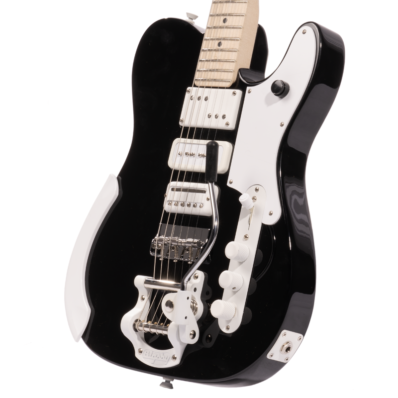 Fender Jack White Triplecaster Chambered Electric Guitar, Maple Fingerboard, Black