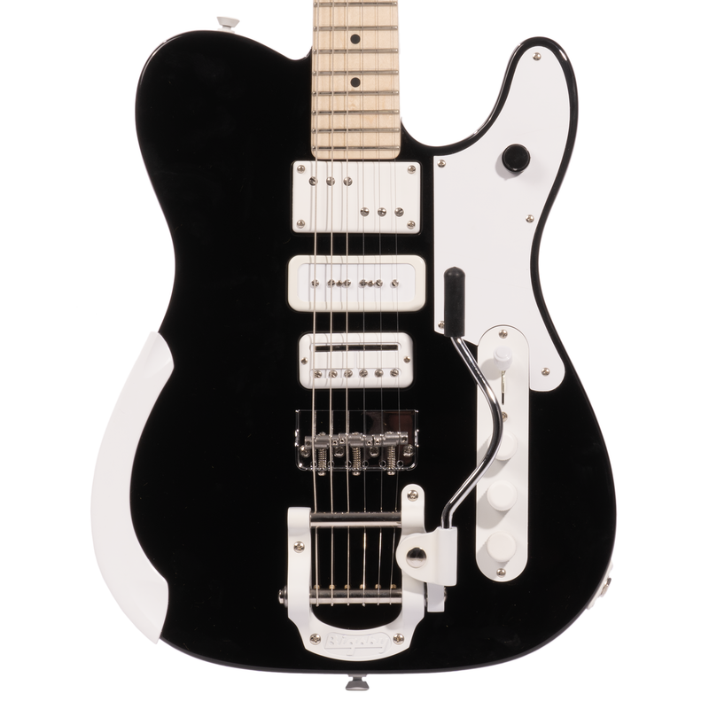 Fender Jack White Triplecaster Chambered Electric Guitar, Maple Fingerboard, Black