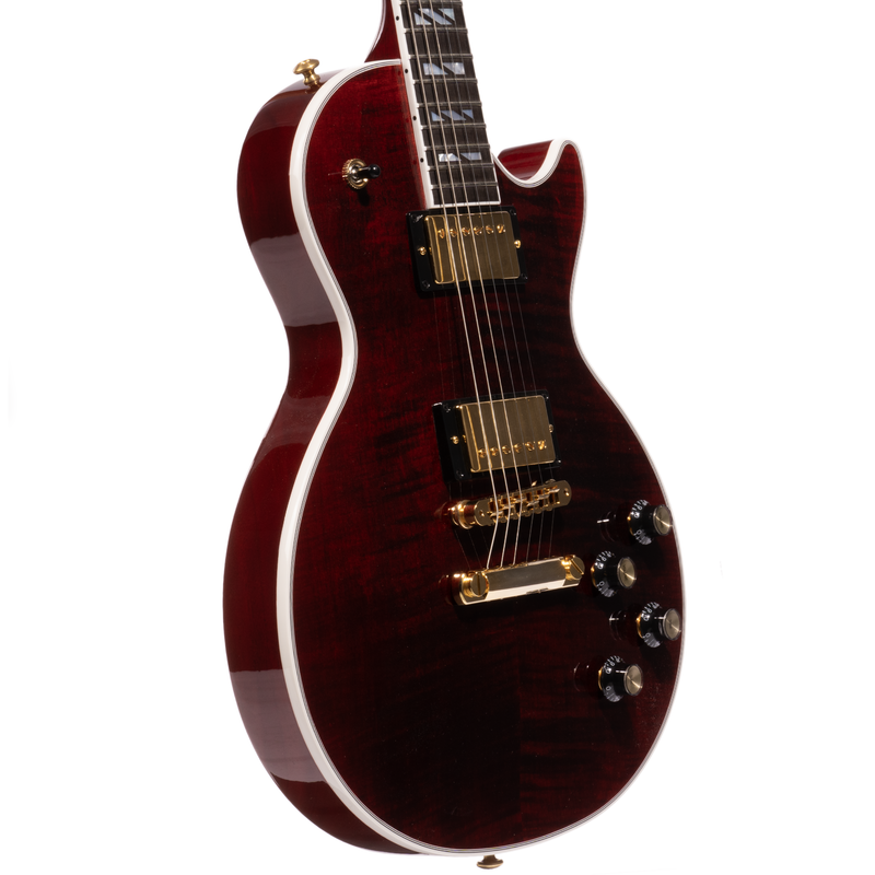 Gibson Les Paul Supreme Electric Guitar, AAA Flame Maple Top, Wine Red