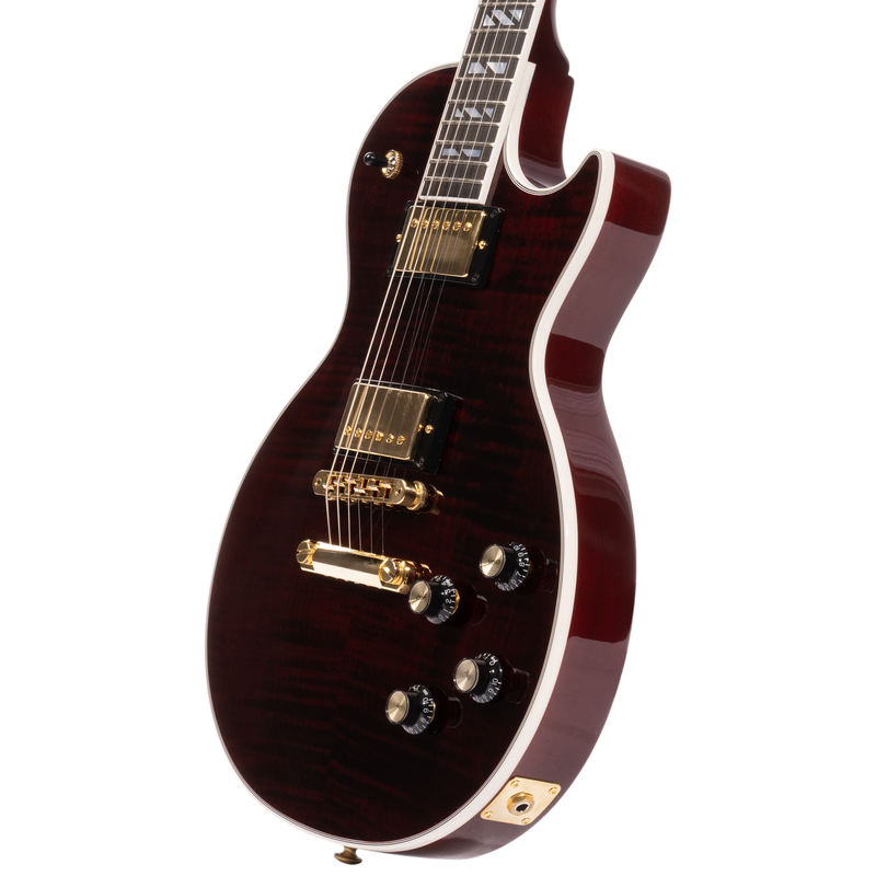 Gibson Les Paul Supreme Electric Guitar, AAA Flame Maple Top, Wine Red