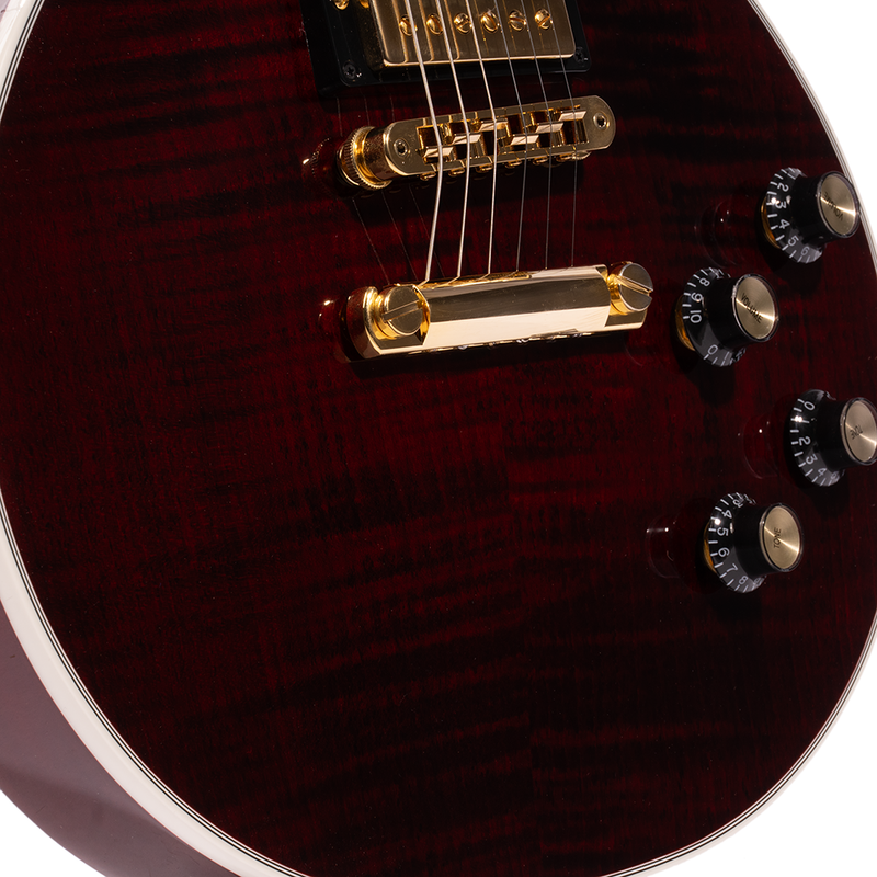 Gibson Les Paul Supreme Electric Guitar, AAA Flame Maple Top, Wine Red