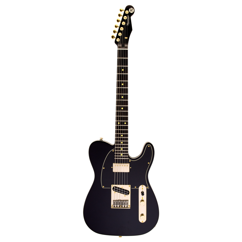 Reverend Pete Anderson Eastsider Custom Midnight Edition Electric Guitar, Black w/Gold Hardware