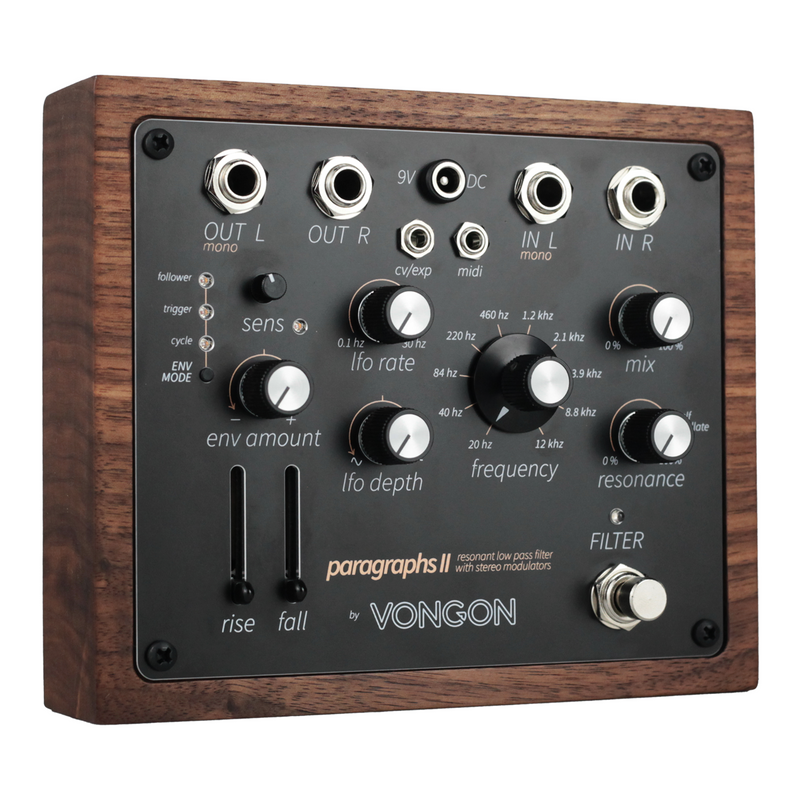 Vongon Paragraphs II Resonant Low Pass Filter Effect Pedal w/ Stereo Modulators