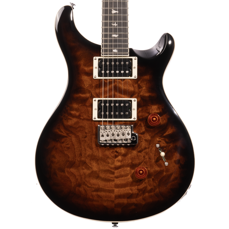 PRS SE Custom 24 Quilt Package Electric Guitar, Black Gold Sunburst