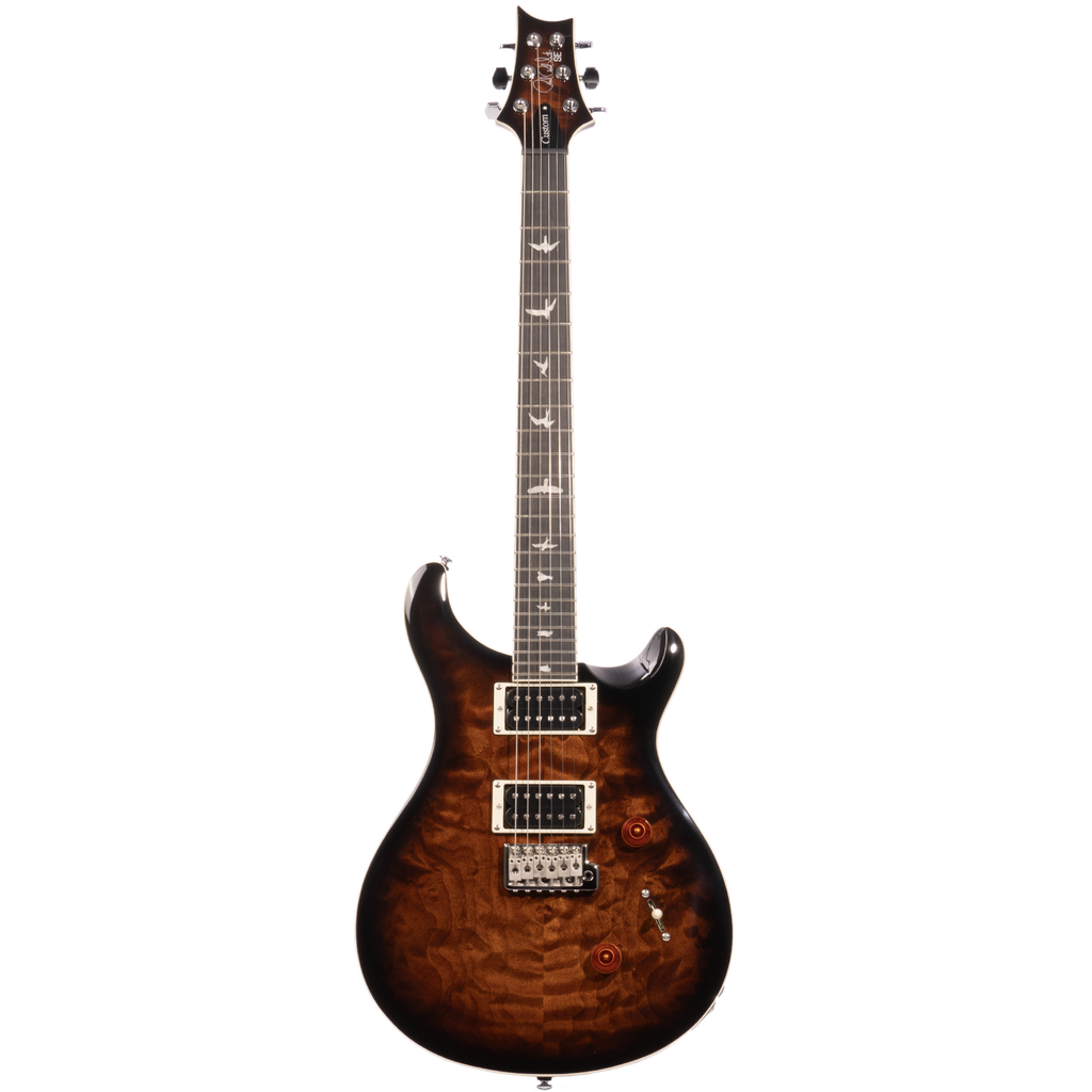PRS SE Custom 24 Quilt Package Electric Guitar, Black Gold Sunburst