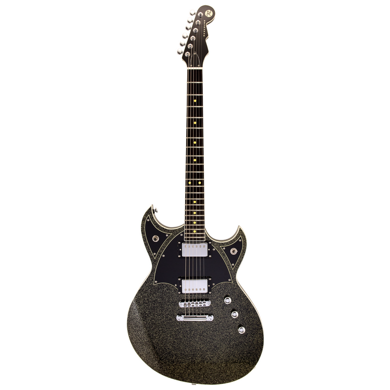 Reverend Reeves Gabrels Spacehawk HT Electric Guitar, Ebony Fingerboard, Black Sparkle