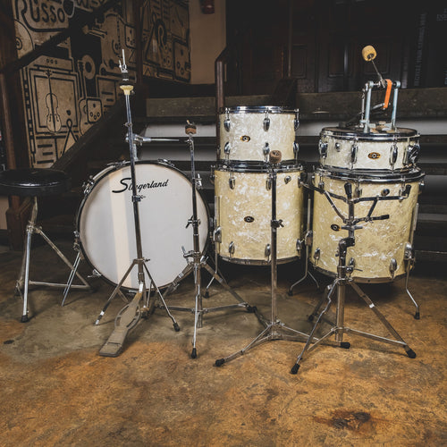 White Marine Pearl Drum KitWhite Marine Pearl Drum Kit  