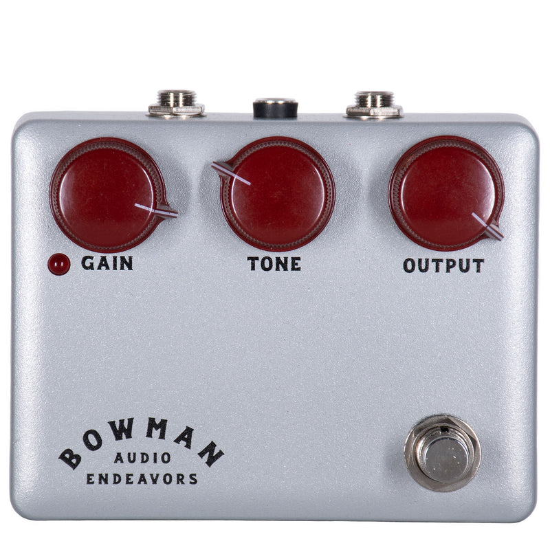 Bowman Audio The Bowman Overdrive (BAE) Effect Pedal, Silver and Oxblood