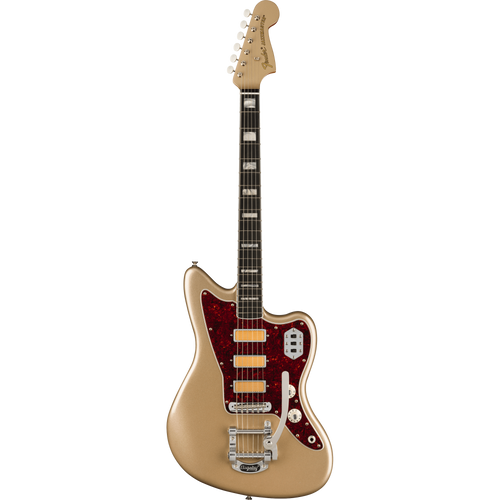 Fender Gold Foil Jazzmaster Electric Guitar, Ebony, Shoreline Gold