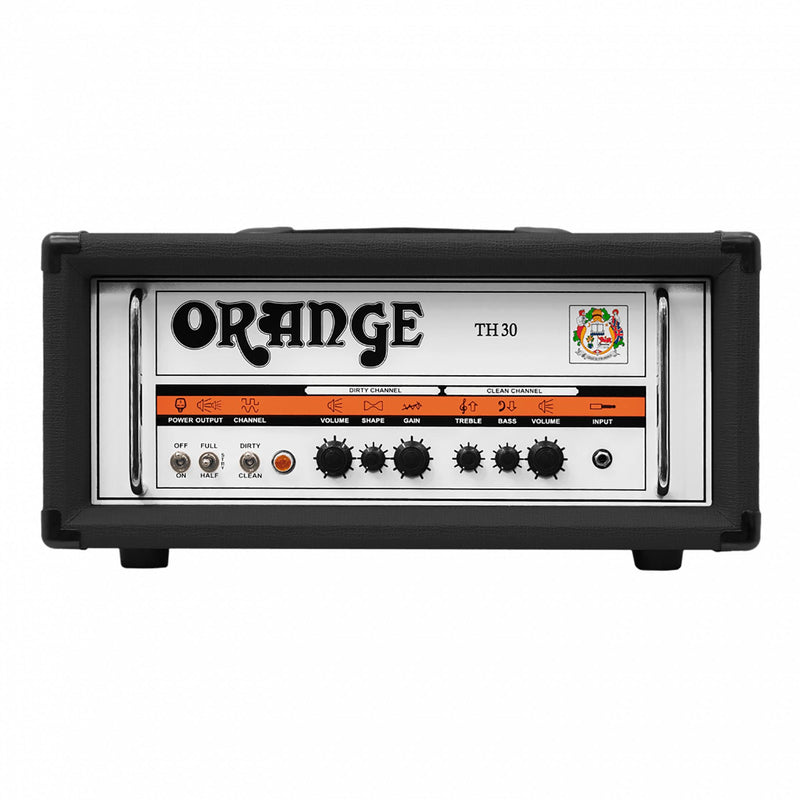 Orange TH30 30/15/7 Watt 2 Channel Tube Head, Black